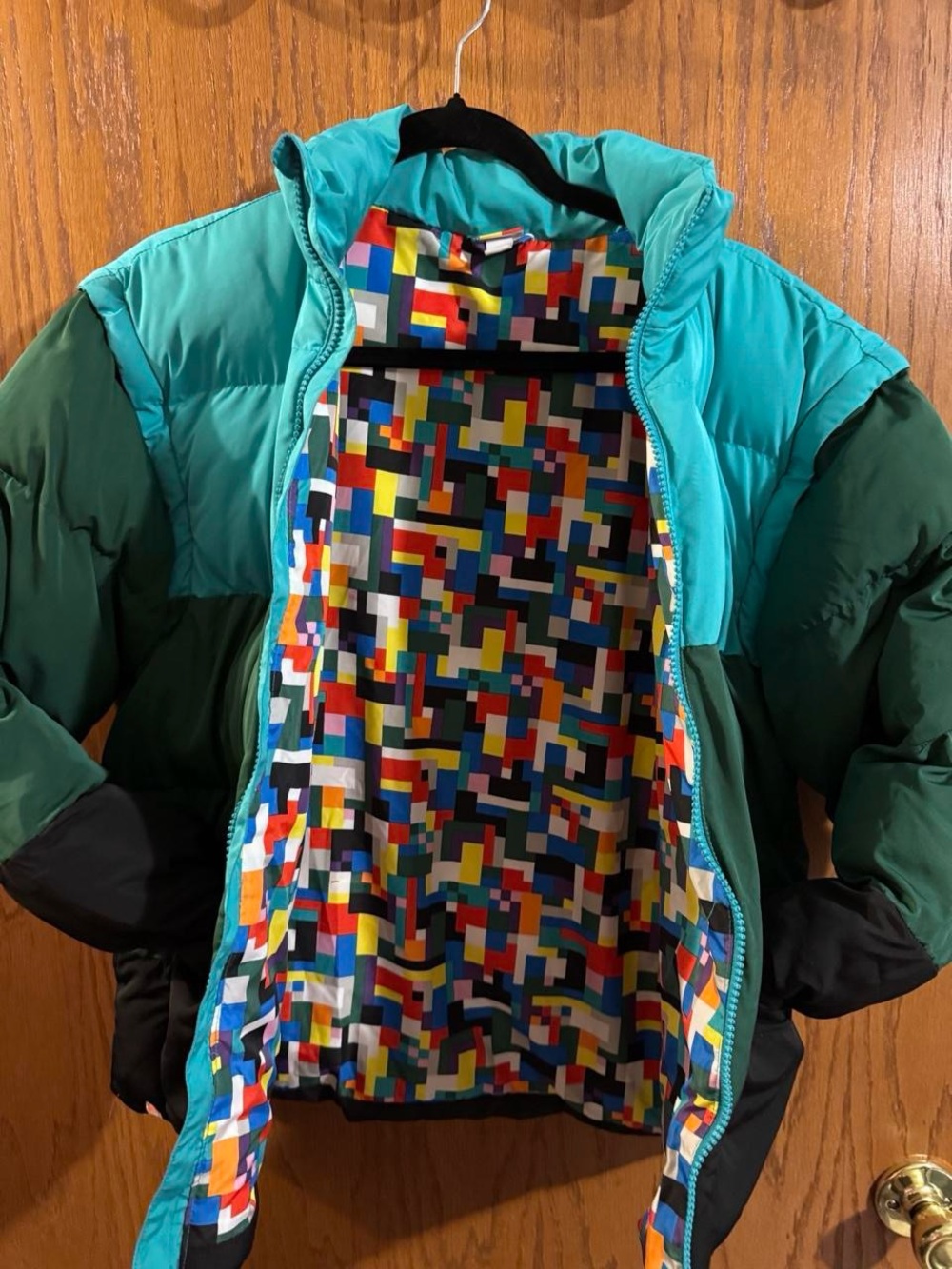 LEGO x Target Convertible Puffer Jacket – Teal/Green/Black – Size XL